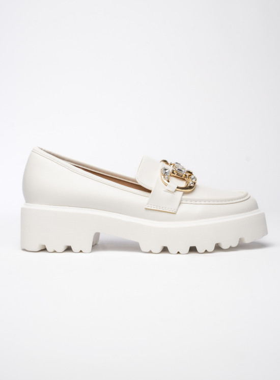 Bílé dámské mokasíny CLASSIC