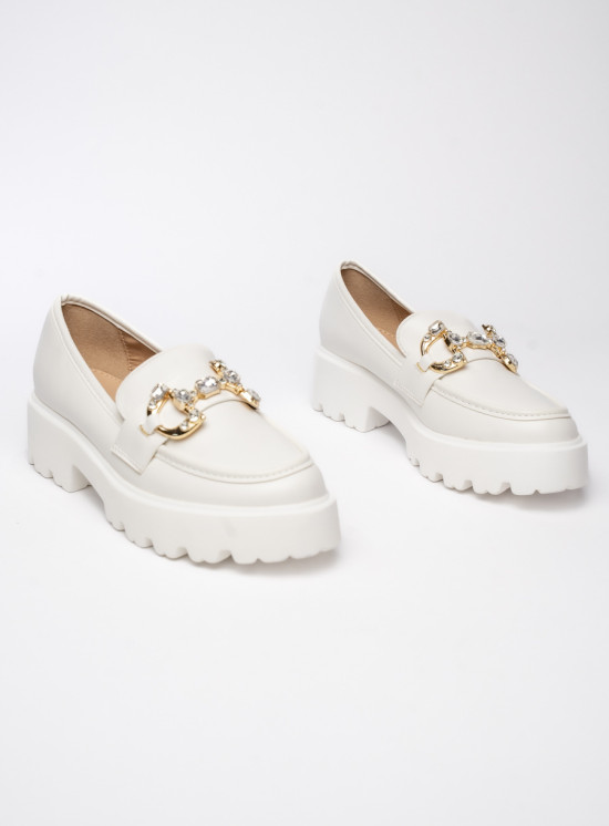 Bílé dámské mokasíny CLASSIC