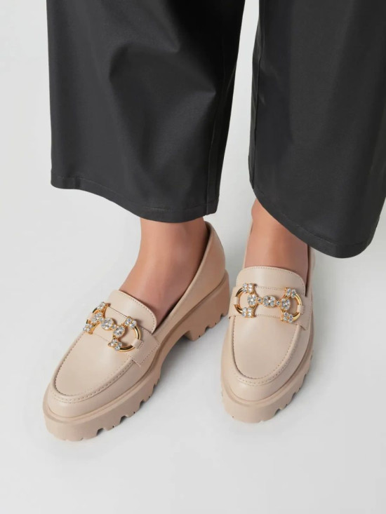 Béžové dámské mokasíny CLASSIC