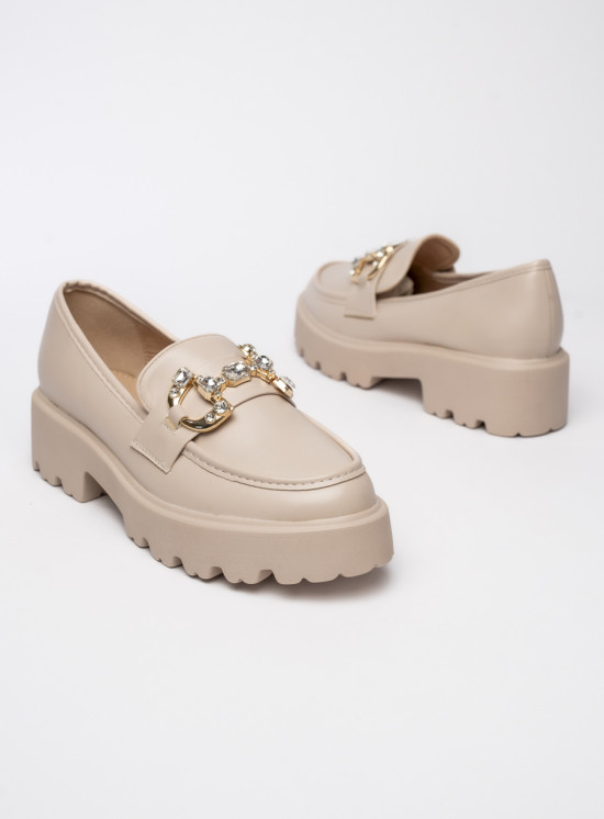 Béžové dámské mokasíny CLASSIC