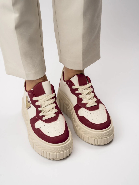 Tenisky AMORIA vínově červená/béžová