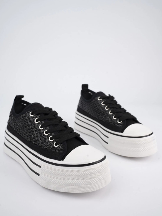 Černé tenisky na vysoké platformě TOKYO