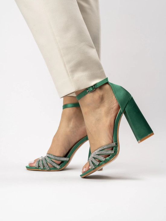 Zelené vysoké sandály AURA