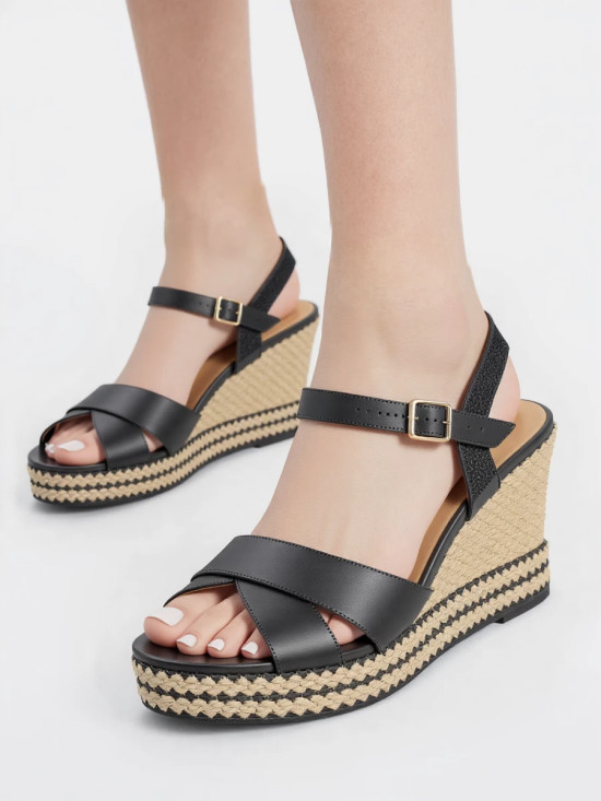 Černo-béžové sandály ARIELLA