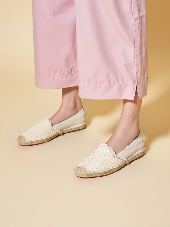 Béžové macramé espadrilky