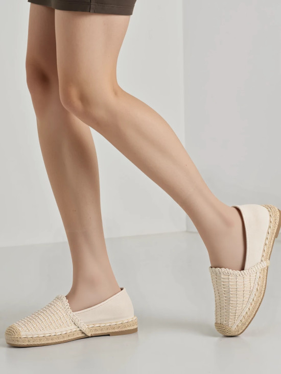 Béžové macramé espadrilky