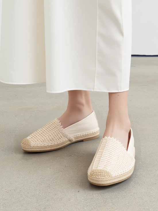 Béžové macramé espadrilky