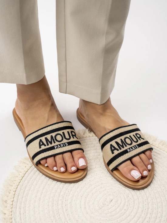 Dámské pantofle AMOUR černé