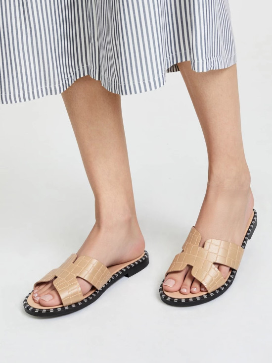 Nízké pantofle LYRA v camel barvě