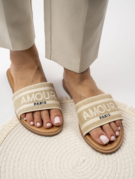 Dámské pantofle AMOUR béžové