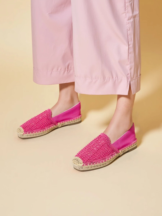 Růžové macramé espadrilky