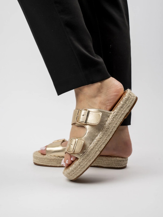 Zlaté etno pantofle SAVANNAH