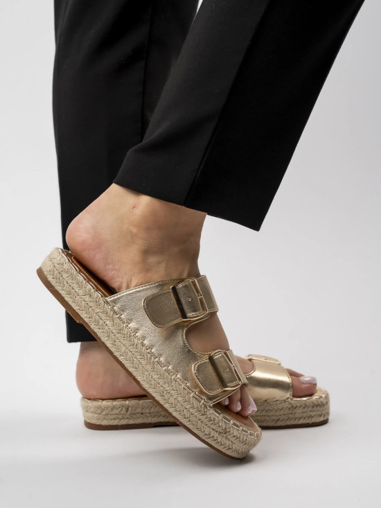 Zlaté etno pantofle SAVANNAH
