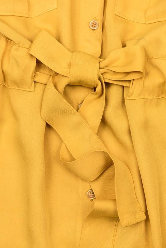 Žluté košilové šaty