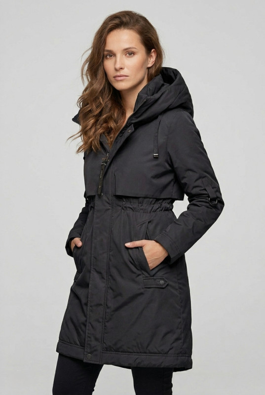 Přechodná bunda/plášť s kapucí černá