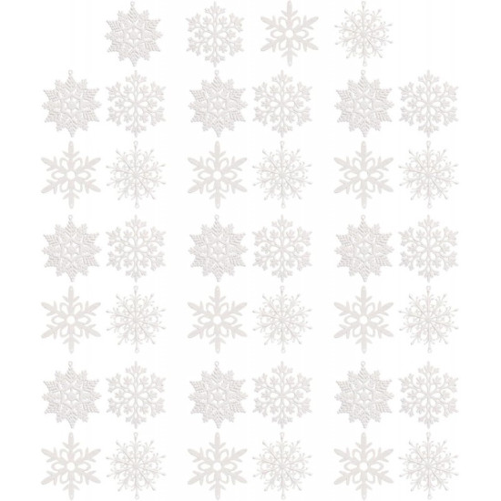 Ozdoby na stromeček - bílé hvězdy, 10 cm, 40 kusů