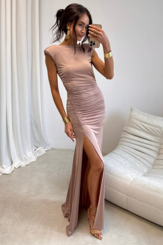 Maxi šaty v barvě moka Aurelia