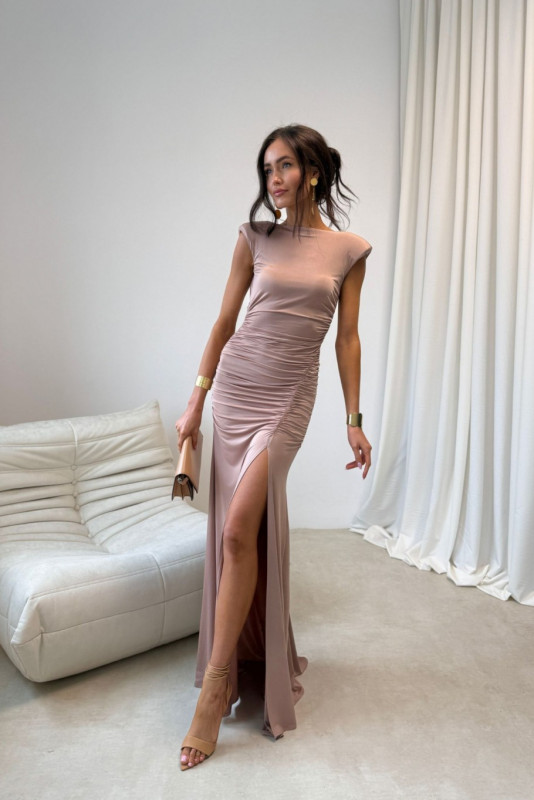 Maxi šaty v barvě moka Aurelia