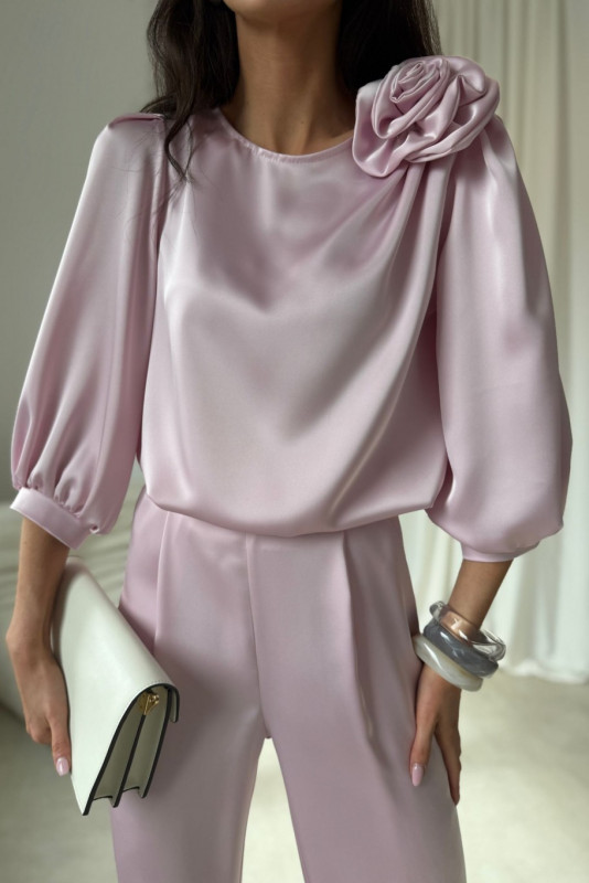 Světlé růžové elegantní kalhoty Elsa
