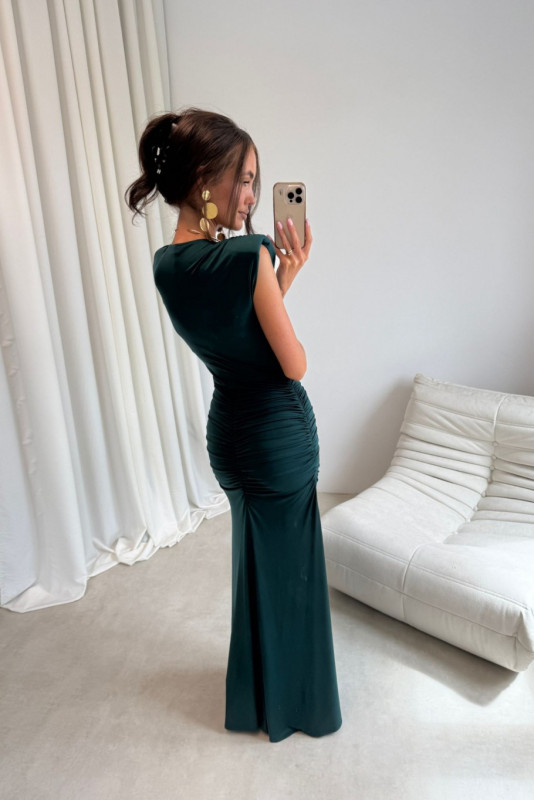 Noelia – maxi šaty v odstínu tmavě zelené