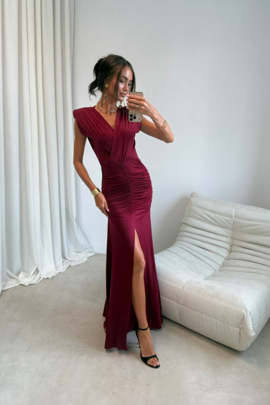 Noelia – bordó maxi šaty