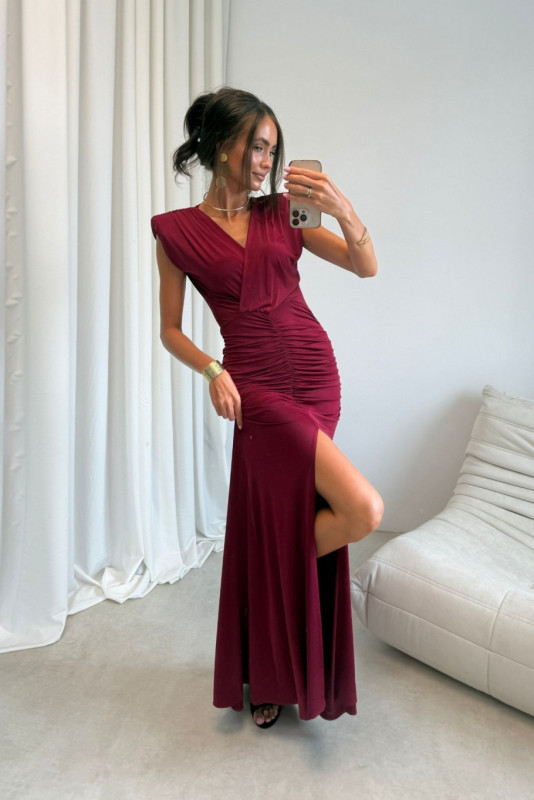 Noelia – bordó maxi šaty