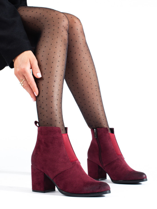 Vínově červené semišové kozačky