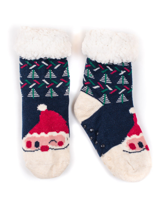 Dámské teplé ponožky SANTA modro-bílé