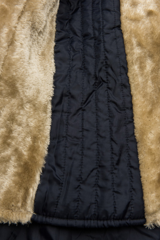 Tmavě modrá parka na podzim/zimu s odnímatelným futrem