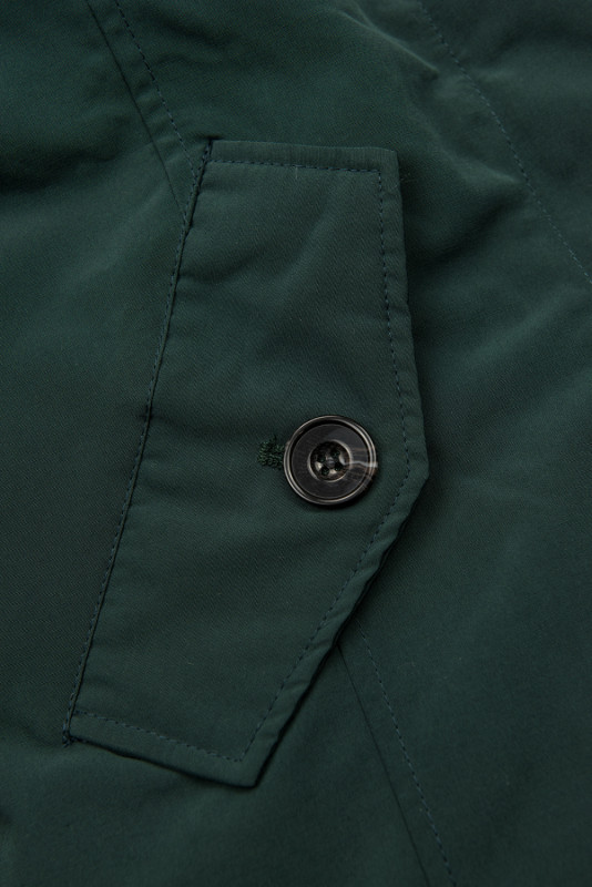 Tmavě zelená parka na podzim/zimu s odnímatelným futrem