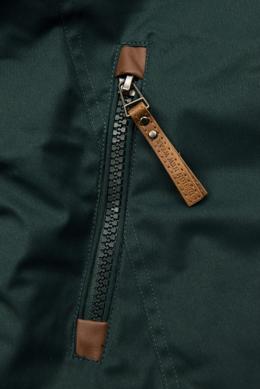 Zelená-šedá zimní parka