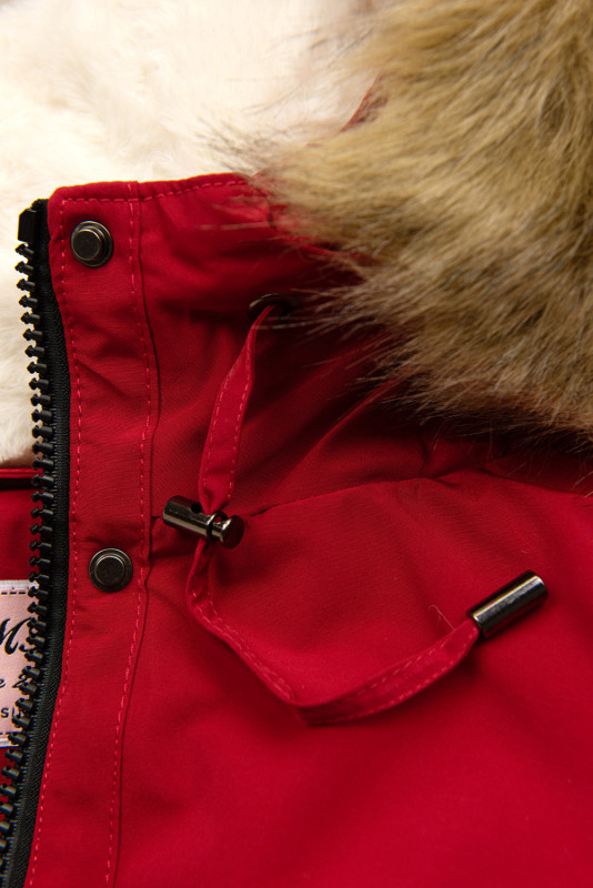 Parka na zimu červená/béžová