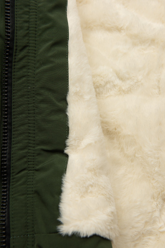 Parka na zimu zelená/béžová