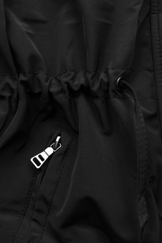 Parka na zimu šedočerná/béžová