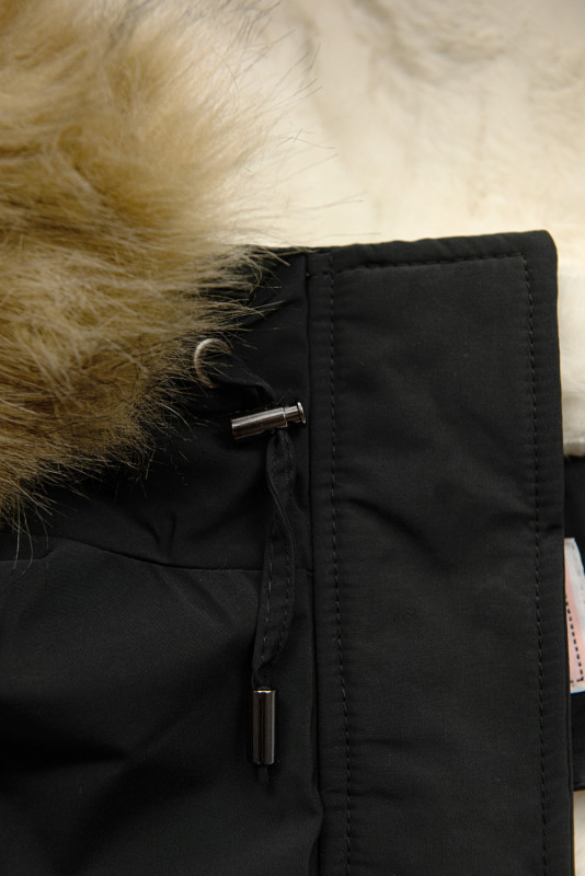 Parka na zimu šedočerná/béžová