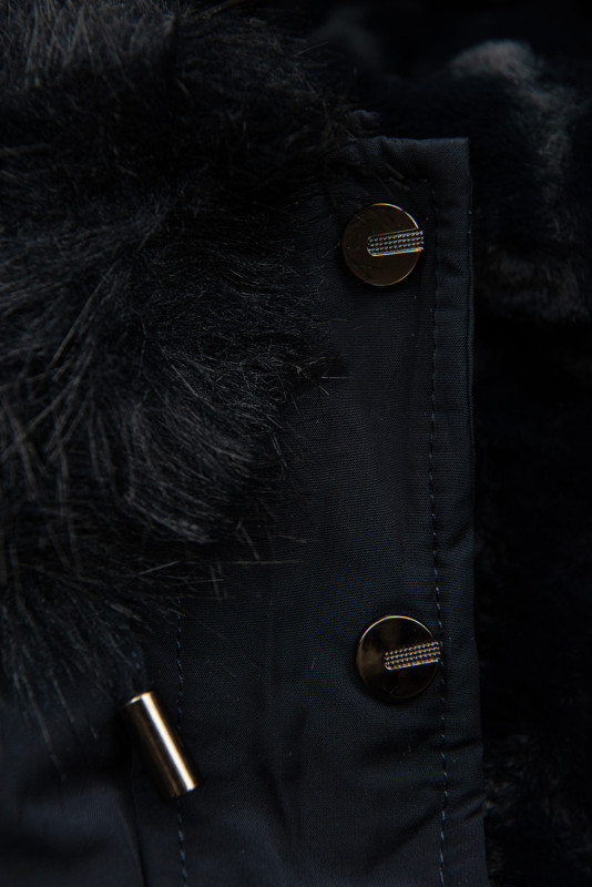 Tmavě modrá oboustranná zimní parka