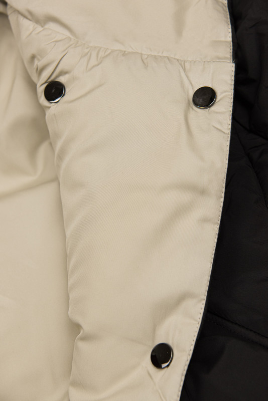 Oboustranný přechodný kabát černá/béžová