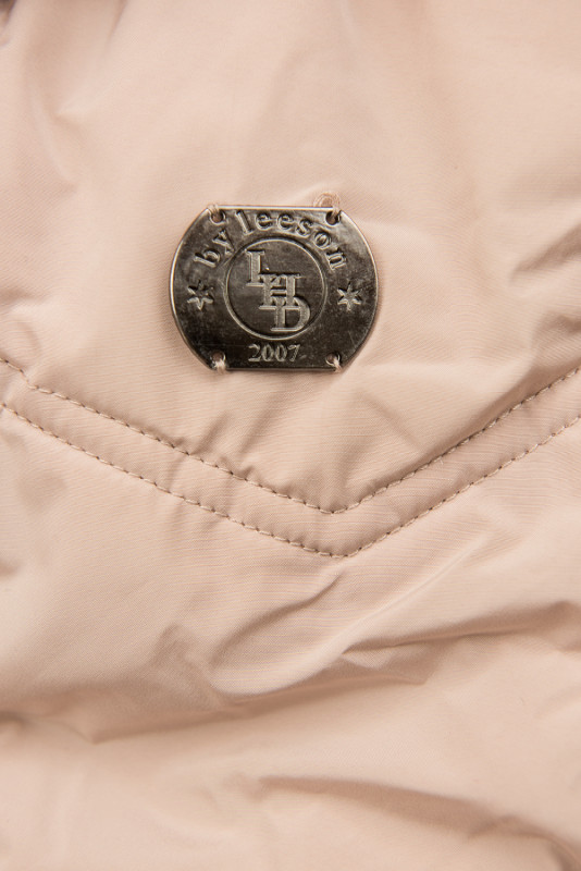 Pudrově růžová zimní bunda s květinovou podšívkou