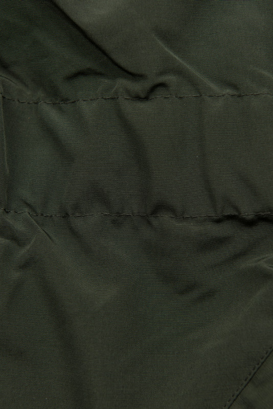 Khaki zimní parka s hnědým plyšem