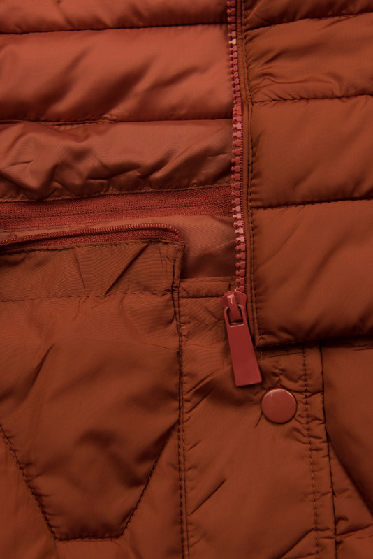 Skořicově hnědá kombinovaná bunda