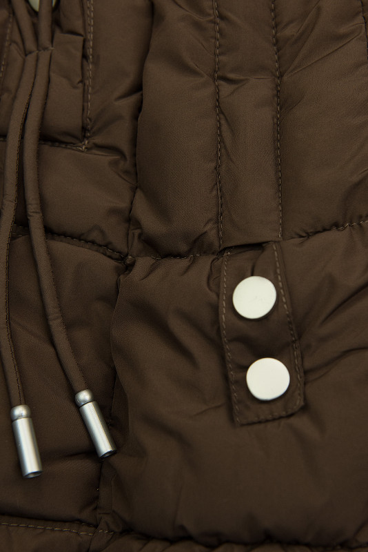 Čokoládově hnědá dívčí zimní bunda