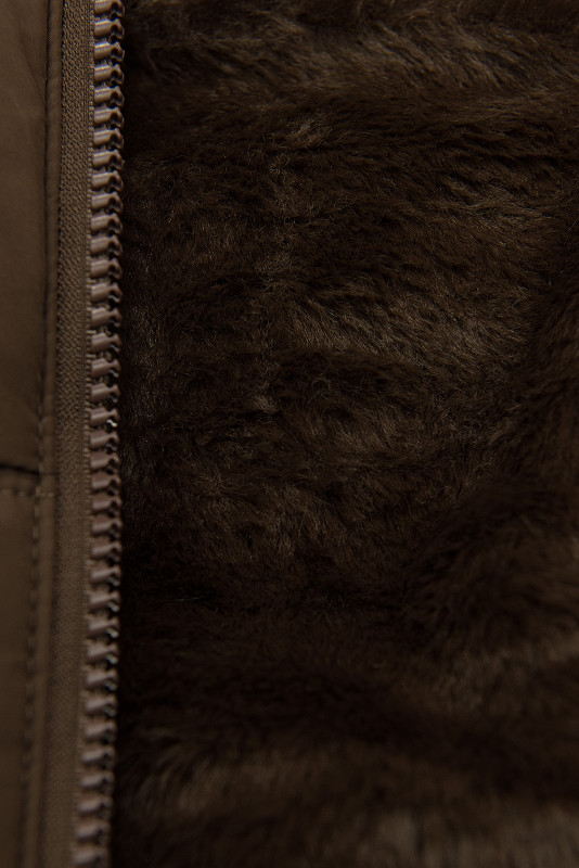 Čokoládově hnědá dívčí zimní bunda