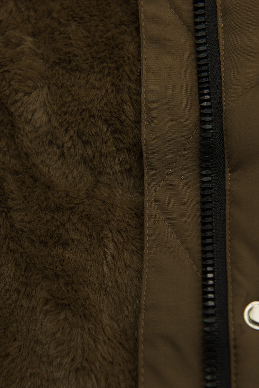 Dívčí extra teplá zimní bunda kávově hnědá