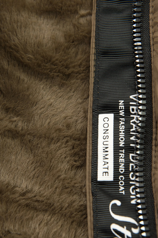 Dívčí hnědá zimní bunda DESIGN