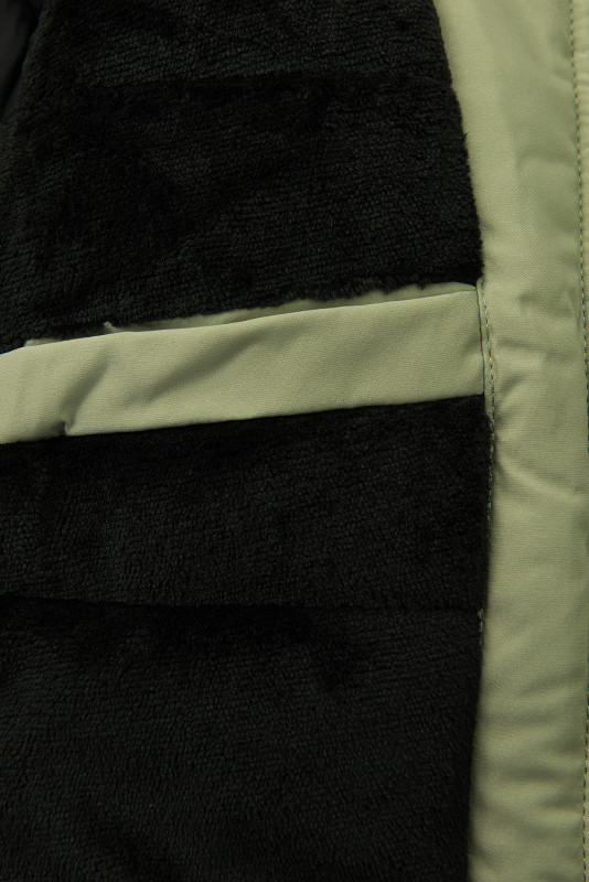 Chlapecká zimní bunda s kožešinou pistáciově zelená