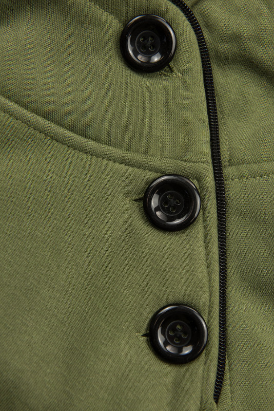 Zelená mikina s oblékáním přes hlavu