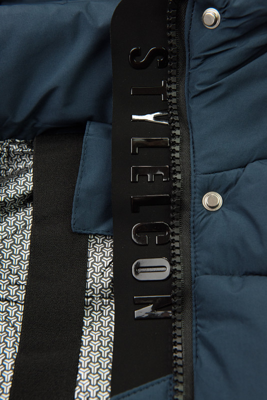 Dámská zimní bunda s kapucí, tmavě modrá