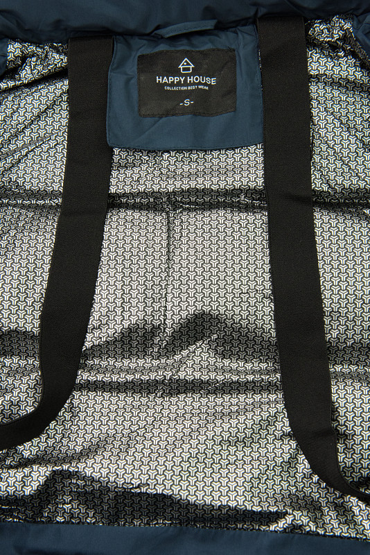 Dámská zimní bunda s kapucí, tmavě modrá