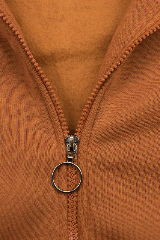 Terakota mikina s květinovým vzorem