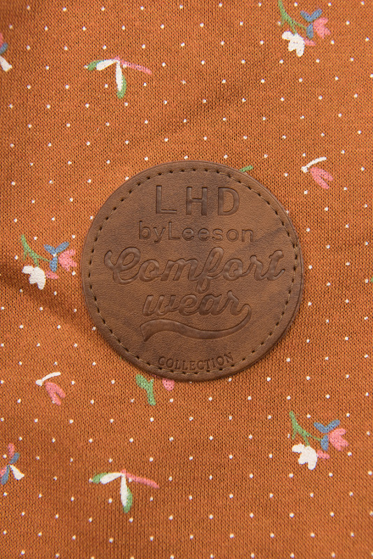 Terakota mikina s květinovým vzorem